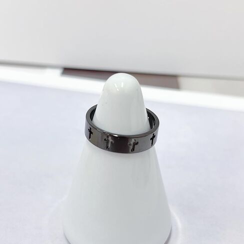 OIDIMS Cross Band Rings for Women Men Stainless Steel Hollow Wedding Bands Thumb Christian Lord's Prayer Cross Rings Fashion Comfort Fit Religious Jewelry Minimalist Promise Engagement Gift in Kuwait