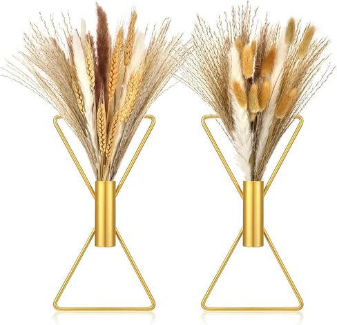 Peryiter 2 Pcs Boho Wall Decor X Shaped Wall Decor Hanging Planters with Artificial Pampas Wall Mounted Metal Modern Home Decor Display Wall Art Bedroom Bathroom Living Room (Black) in Saudi Arabia