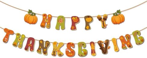 Happy Thanksgiving Banner Wall Decoration Pumpkin Fall Banner for Thanksgiving Window Thanksgiving Decoration, Fall Decoration in Saudi Arabia