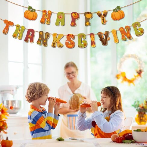 Happy Thanksgiving Banner Wall Decoration Pumpkin Fall Banner for Thanksgiving Window Thanksgiving Decoration, Fall Decoration in Saudi Arabia