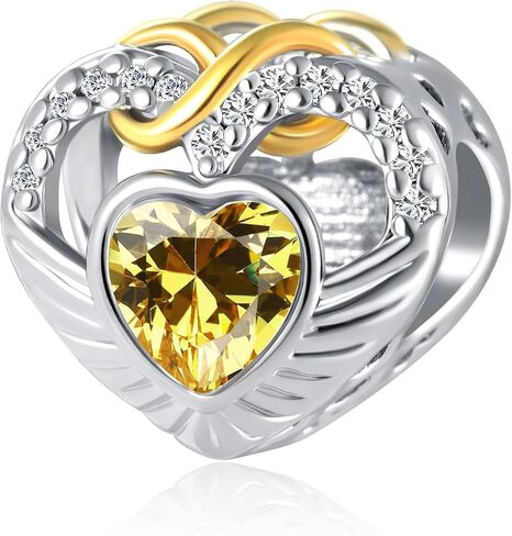 Gold Infinity Love Heart Wing Charm Birthstone Bead for Mom Sister Wife Grandma Women Birthday Bracelets in Saudi Arabia