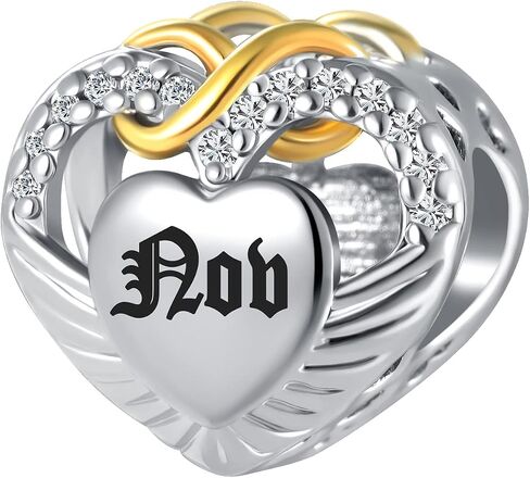 Gold Infinity Love Heart Wing Charm Birthstone Bead for Mom Sister Wife Grandma Women Birthday Bracelets in Saudi Arabia