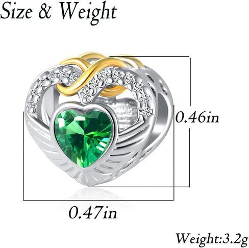 Gold Infinity Love Heart Wing Charm Birthstone Bead for Mom Sister Wife Grandma Women Birthday Bracelets in Saudi Arabia