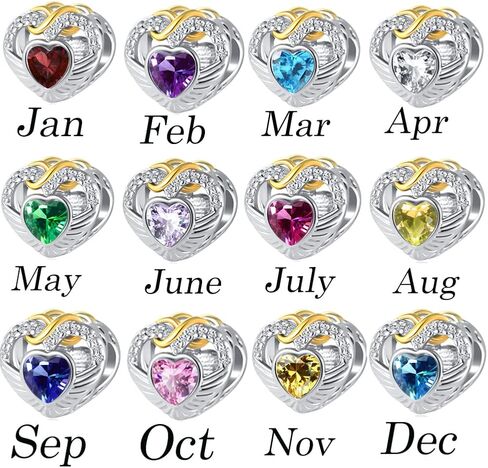 Gold Infinity Love Heart Wing Charm Birthstone Bead for Mom Sister Wife Grandma Women Birthday Bracelets in Saudi Arabia