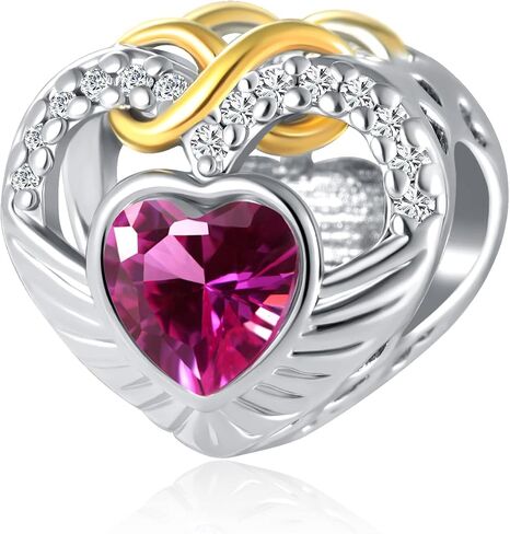 الذهب إنفينيتي الحب القلب الجناح سحر جوهرة الميلاد حبة لأمي أخت زوجة الجدة المرأة أساور عيد ميلاد in Kuwait