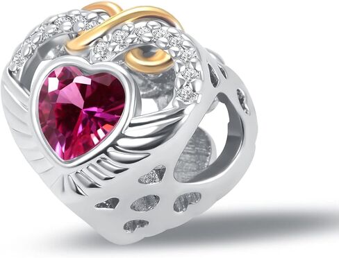 الذهب إنفينيتي الحب القلب الجناح سحر جوهرة الميلاد حبة لأمي أخت زوجة الجدة المرأة أساور عيد ميلاد in Kuwait