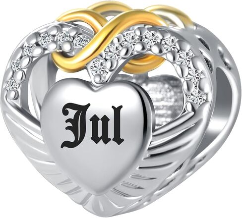 الذهب إنفينيتي الحب القلب الجناح سحر جوهرة الميلاد حبة لأمي أخت زوجة الجدة المرأة أساور عيد ميلاد in Kuwait