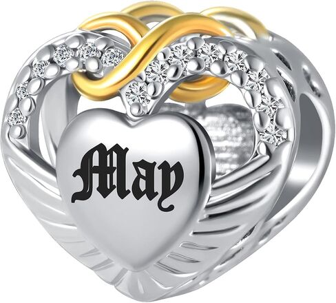 Gold Infinity Love Heart Wing Charm Birthstone Bead for Mom Sister Wife Grandma Women Birthday Bracelets in Saudi Arabia