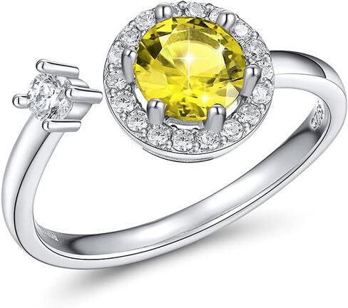 FOREVER QUEEN Birthstone Rings for Women 925 Sterling Silver Womens Month Ring Adjustable Ring Anniversary Birthday Mother's Day Jewelry Gift for Wife Mom Daughter Friend in Kuwait
