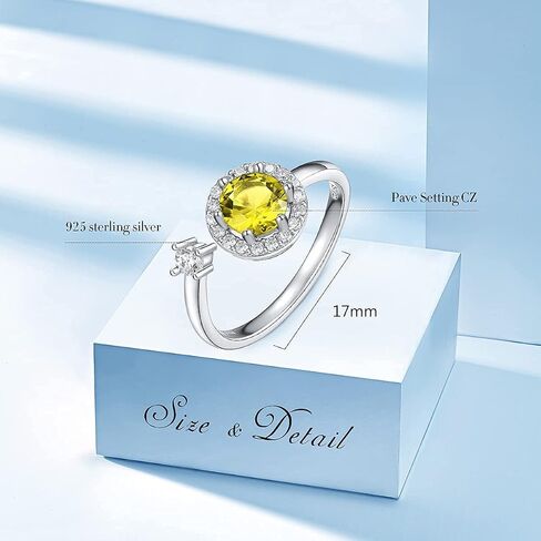 FOREVER QUEEN Birthstone Rings for Women 925 Sterling Silver Womens Month Ring Adjustable Ring Anniversary Birthday Mother's Day Jewelry Gift for Wife Mom Daughter Friend in Kuwait