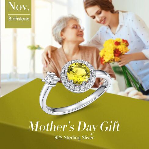 FOREVER QUEEN Birthstone Rings for Women 925 Sterling Silver Womens Month Ring Adjustable Ring Anniversary Birthday Mother's Day Jewelry Gift for Wife Mom Daughter Friend in Kuwait