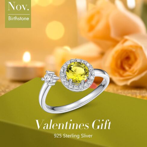 FOREVER QUEEN Birthstone Rings for Women 925 Sterling Silver Womens Month Ring Adjustable Ring Anniversary Birthday Mother's Day Jewelry Gift for Wife Mom Daughter Friend in Kuwait