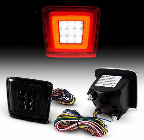 LED Rear Bumper Light for Nissan 370Z 2009-2021 Juke Nismo 2013-2017 Sentra Nismo 2017-2019 Integrated with Sequential Turn Signal, Brake Light, Fog Light and Reverse Light Smoked Tinted in Kuwait