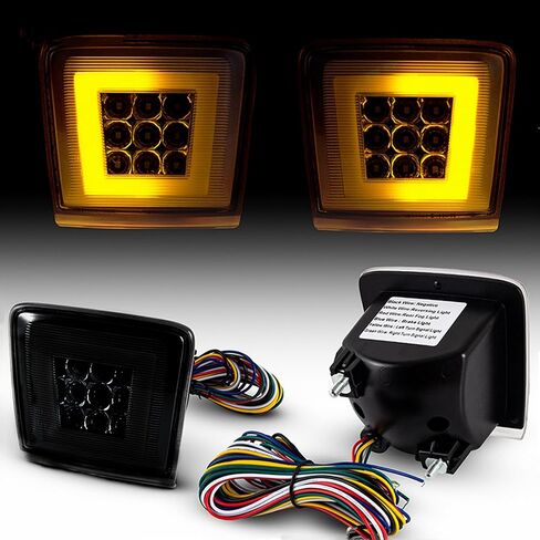 LED Rear Bumper Light for Nissan 370Z 2009-2021 Juke Nismo 2013-2017 Sentra Nismo 2017-2019 Integrated with Sequential Turn Signal, Brake Light, Fog Light and Reverse Light Smoked Tinted in Kuwait