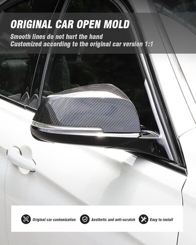 أغطية أغطية مرايا الباب F30، غطاء مرآة جانبية بديلة للرؤية الخلفية متوافق مع BMW F30 F22 F23 F20 F31 F32 F33 F36 F87 M2 X1 E84 (نمط ألياف الكربون) in Kuwait
