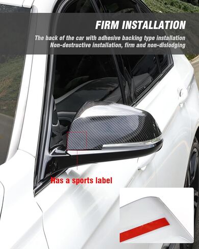 أغطية أغطية مرايا الباب F30، غطاء مرآة جانبية بديلة للرؤية الخلفية متوافق مع BMW F30 F22 F23 F20 F31 F32 F33 F36 F87 M2 X1 E84 (نمط ألياف الكربون) in Kuwait
