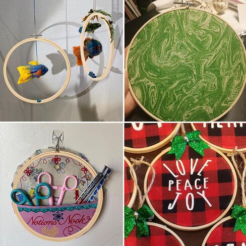 kukmakri Decorative Embroidery Hoop 16 PCS 12 inch - High-Quality Bamboo Cross Stitch Ring Hoops - Versatile, Eco-Friendly, and Durable for Art, Craft, and Needlework in Kuwait