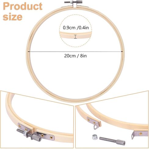 kukmakri Decorative Embroidery Hoop 16 PCS 12 inch - High-Quality Bamboo Cross Stitch Ring Hoops - Versatile, Eco-Friendly, and Durable for Art, Craft, and Needlework in Kuwait