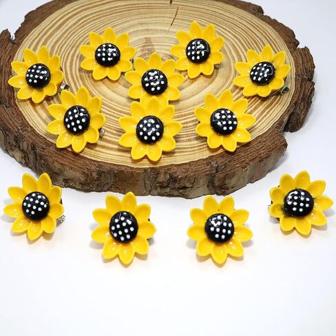 12 قطعة دبابيس عباد الشمس الراتنج مجموعة أنيقة زهرة الأزهار بيان بروش دبابيس الأزياء والمجوهرات اكسسوارات للنساء فتاة هدية in Kuwait