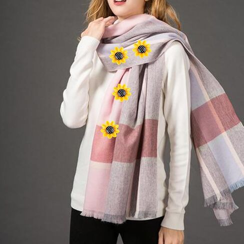 12 قطعة دبابيس عباد الشمس الراتنج مجموعة أنيقة زهرة الأزهار بيان بروش دبابيس الأزياء والمجوهرات اكسسوارات للنساء فتاة هدية in Kuwait