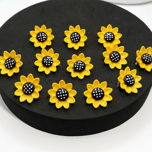 12 قطعة دبابيس عباد الشمس الراتنج مجموعة أنيقة زهرة الأزهار بيان بروش دبابيس الأزياء والمجوهرات اكسسوارات للنساء فتاة هدية in Kuwait