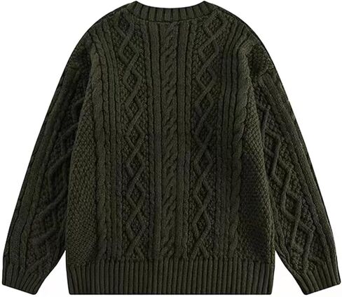 Vamtac Cable Knit Sweater Women Oversized Knitted Fall Long Sleeve Knit Beige Pullover Chunky Sweaters for Men in Saudi Arabia