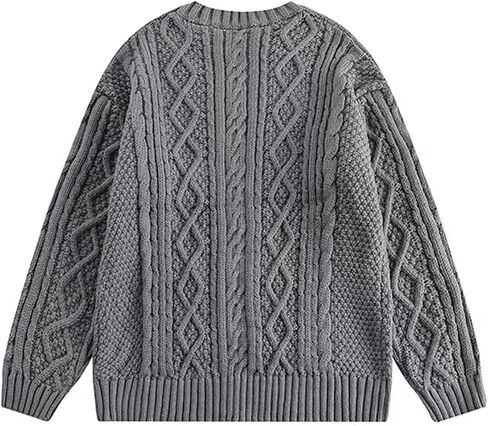 Vamtac Cable Knit Sweater Women Oversized Knitted Fall Long Sleeve Knit Beige Pullover Chunky Sweaters for Men in Saudi Arabia