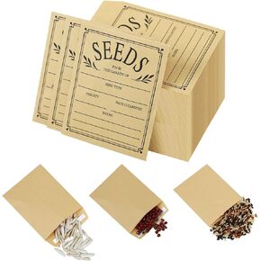 100 قطعة من مغلفات البذور من LONCHDAN، مغلفات بذور ذاتية اللصق، 4.7 × 3.1 بوصة، مغلفات حفظ بذور كرافت، أكياس بذور بنية لتخزين بذور الخضروات والزهور in Kuwait
