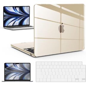 IBENZER Compatible with 2025 2024 2023 2022 MacBook Air 13 inch Case M3 A3113 M2 A2681, Hardshell Case & KeyboardCover & ScreenFilm for Mac Air 13.6 with Touch ID, Rocky Gray, KK-RKGY+2