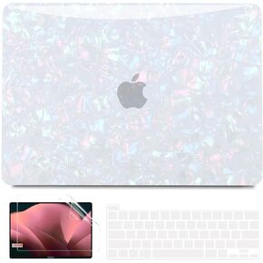 Anban Compatible with MacBook Pro 13 inch Case M2 2024 2023 2022, 2021-2016 M1 A2338 A2251 A2289 A2159 A1989 A1706 A1708, Glitter Pearly Luster Hard Shell Case + Keyboard Cover + Screen Protector