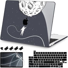 Teryeefi for M1 M2 MacBook Pro 13 inch Case 2022 2020-2016 Release (Model A2338 A2289 A2251 with Touch Bar), Plastic Hard Shell Case & Keyboard Cover & Screen Protector, Gold Flowers