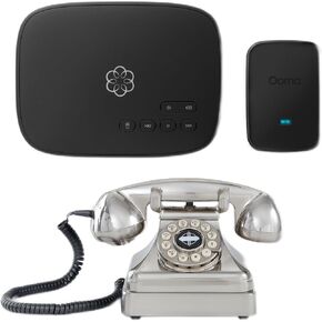 Ooma Telo Air 2 Retro Chrome Kettle Home Phone Bundle Free Service, Unlimited Nationwide Calling, On-The-Go with Mobile App