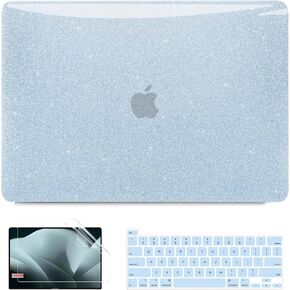 Anban Compatible with MacBook Pro 13 inch Case M2 2024 2023 2022, 2021-2016 M1 A2338 A2251 A2289 A2159 A1989 A1706 A1708, Glitter Pearly Luster Hard Shell Case + Keyboard Cover + Screen Protector