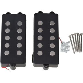 BQLZR Black Ceramic Magnet 5 String M Bass Humbucker Double Coil Pickup for Bass Pack of 2
