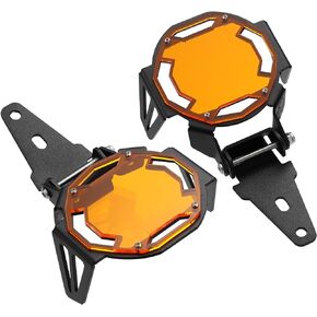 Motoforti Pair Motorcycle LED Fog Light Protector Guards OEM Foglight Lamp Cover Fit for BMW R1200 F800R1250 F850 /GS Orange