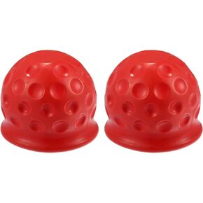 X AUTOHAUX 2pcs Universal Trailer Hitch Ball Cover Waterproof Dustproof 50mm ID Red for Car Truck RV Boat