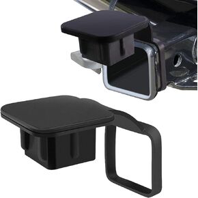 cerfioo 1 PC Automotive Trailer Hitch Cover, 3.05" x 3.15"ABS Rubber Material 2-Inch Receiver Tube Hitch Protector Plug, Multifunctional Replacement Accessory, Compatible with Most Car Models (Black)
