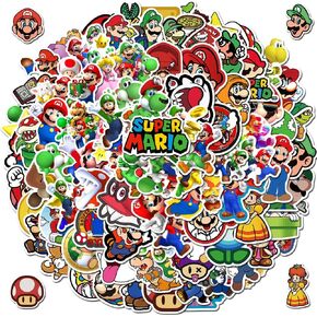 100Pcs Mario Stickers for Kids, Mario Game Sticker for Teen, Mario Bros Decal Gifts, Waterproof Vinyl Sticker for Water Bottle Laptop Phone
