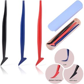 EHDIS Vinyl Wrap Stick 3 Pieces Micro Wrap Squeegee Stick Vinyl Applicator Tool Set for Vinyl Wrap Installation,Graphic Application,Seam Tucking & Finishing,Film into The Smallest Gaps, Car Wrapping