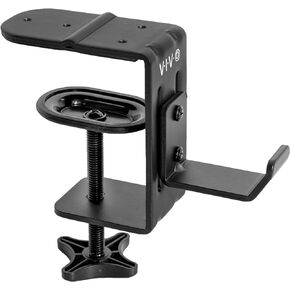VIVO Steel Clamp-on Hook for Desktop and Desk Leg Mounting, Clip Holder for Office Accessories, Bags, Headphones, and More, Black, Mount-HLC1