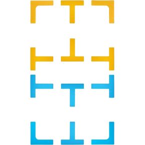 Court Lines Marker Kit Throw Down Markers Create Your Own Mini Pickleball Tennis Court (Blue-Yellow)