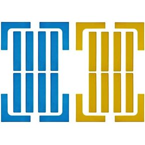 Court Lines Marker Kit Throw Down Markers Create Your Own Mini Pickleball Tennis Court (Blue-Yellow I L Shape)