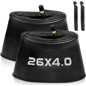 2/4 Pack 20x4 26x4.0 Fat Bike Tube with AV 32mm Valve, Premium Butyl Rubber Fat Tire Bike Tubes with 2 Tire Levers, 20, 26x3.5-4 Bike Tube for Road/MTB/E Bike by Hydencamm