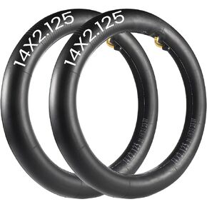 2-Pack 14 x 2.125 Bike Inner Tube,14 Inch Electric Bike Replacement Tubes with Angled Valve Stem Compatible with Electric Scooters, E-Bike Tire Tube and More