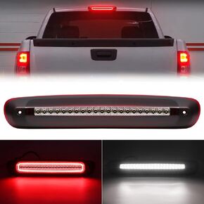 R&F Auto Smoked Lens F1 Style Strobe LED Third Brake Light Compatible with Silverado/Sierra 1500 2500HD 3500HD (2007-2013) Roof Cargo Lights Pickup Truck High Mount Stop Lamp, Replace OEM# 25890530