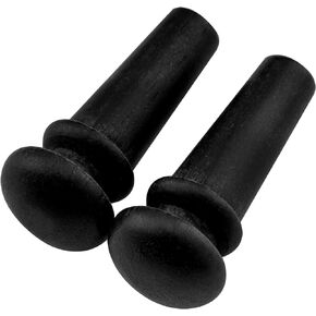 Musiclily Slotted Ebony Acoustic Guitar Endpin, Black (2 pieces)