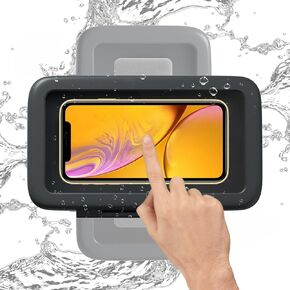 Shower Phone Holder 480 Rotation Phone Stand Case Mount for Bathroom Waterproof Bathtub Kitchen Wall Mirror Compatible with iPhone Samsung All 4.5-7 Inch Smartphones. T-NN (Black) in Kuwait