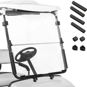 10L0L Folding Down Clear Golf Cart Windshield for Yamaha G14 G16 G19(1995-2003) Models Gas or Electric Golf Cart