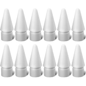 12-Pack Pencil Tips: High-Durability Replacement Nibs for Apple Pencil, Compatible with 1st & 2nd Gen, Ideal for iPad Pro, NXVX