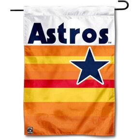 Houston Astros Vintage Rainbow Stripes Double Sided Garden Flag